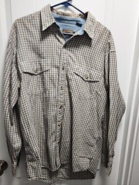 Roper Men's Plaid Shirt Jacket in Beige and Gray